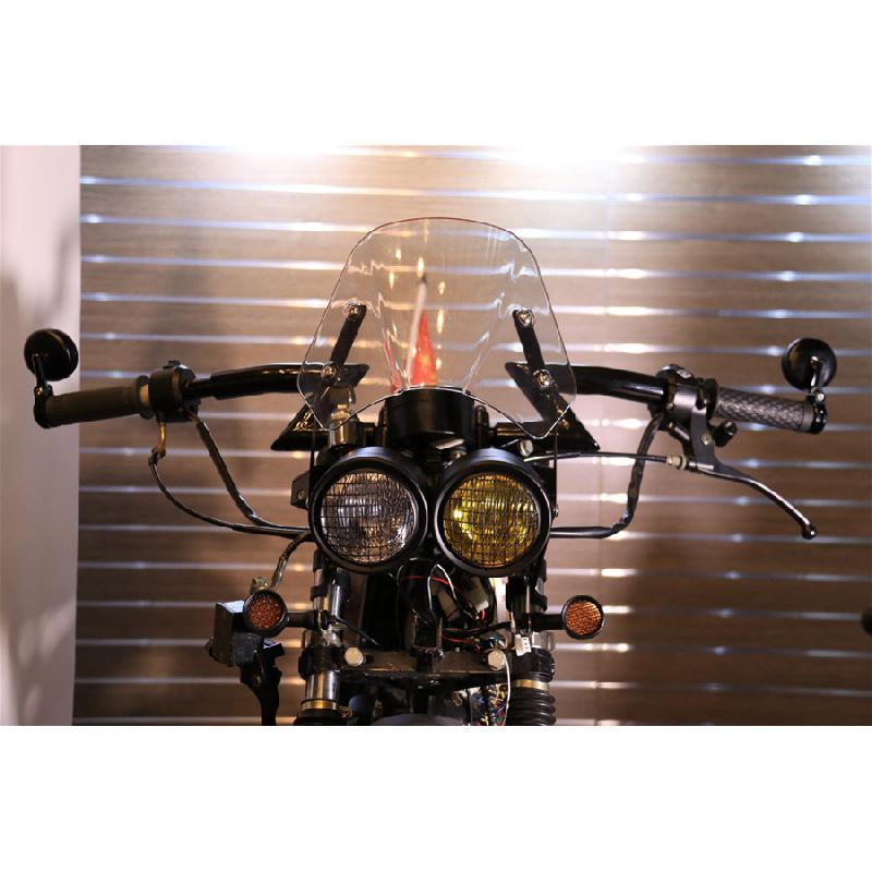 Universal Motorcycle Wind Shield 5"-7", Transparent Grey