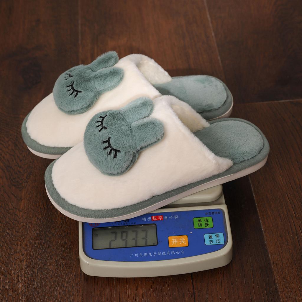 2025 new rabbit head autumn and winter popular women's thick bottom indoor home warm non-slip fluffy cotton slippers
