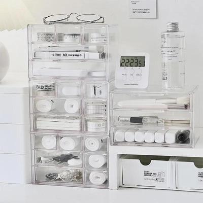 7-Fächer Staubdichte Transparente Schublade für Schreibwaren, Schmuck und Kosmetik