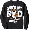 Hes My Boo Funny Matching Couple Halloween Outfit Unisex Crewneck Sweatshirt