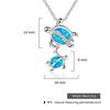Bohemia Charm Turtle Pendant Necklace For Women Inlay Crystal Blue Imitation Opal Necklace Jewelry Gift for Her