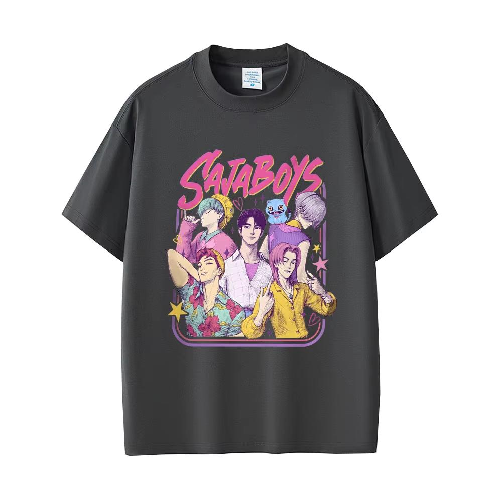 New Kpop Demon Hunters Saja Boys T-shirt Summer Men Women Cartoon Fashion Trend Tshirt Tops Female High Quality Cotton T Shirts