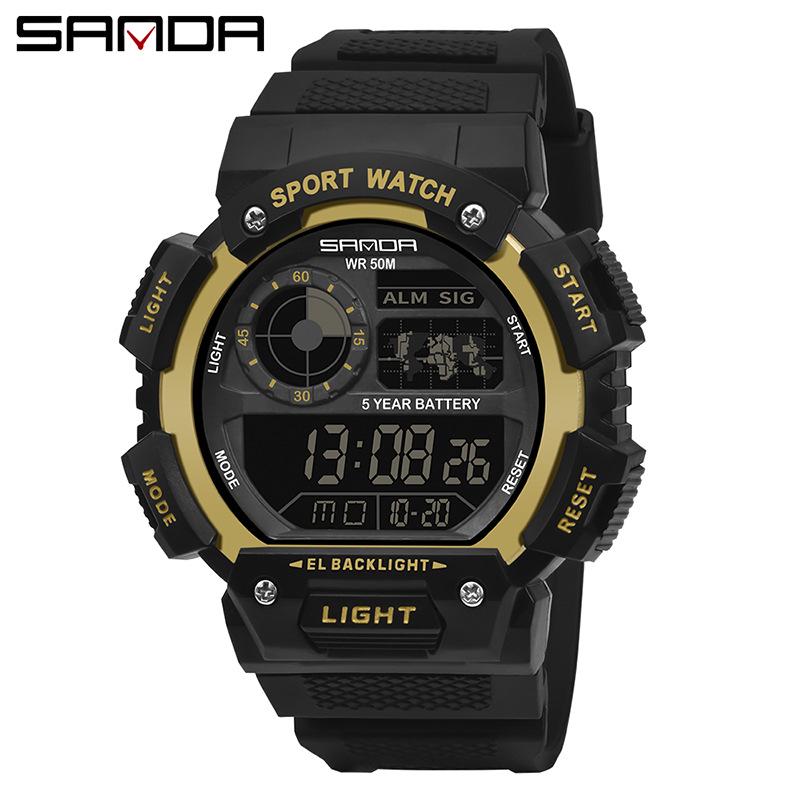 Sanda Men's & Women's Multifunction Waterproof Shockproof Watch with Alarm
