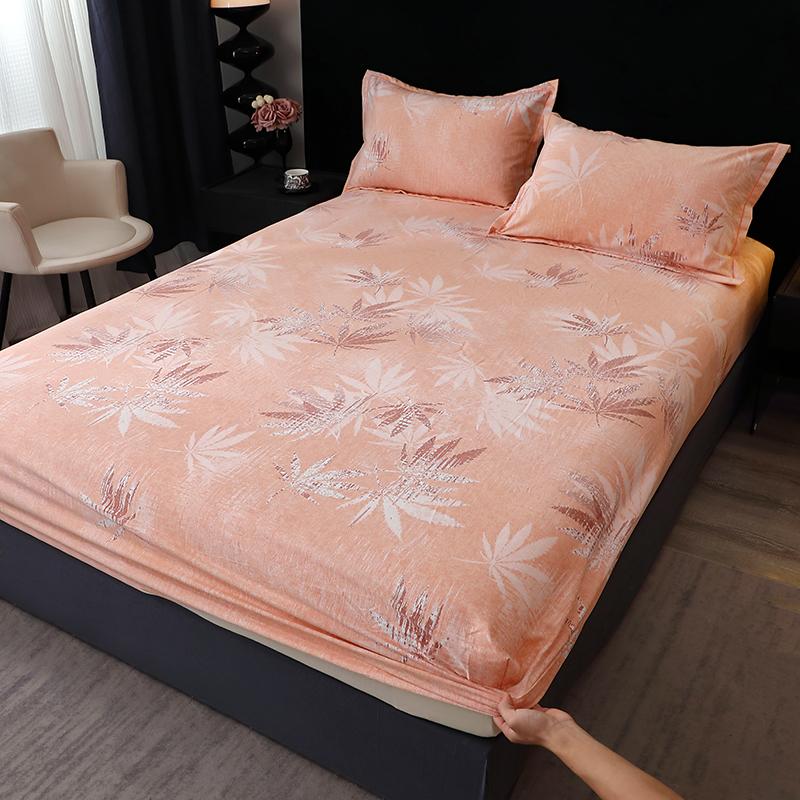 Queen Size Bedsheet 100% Cotton Fitted Sheet Brushed Bed Cover Soft Mattress Protector Sabanas Para Cama (Pillowcase Need Order)