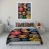 Colorful moons with faces. Bedding sets Duvet cover sets Duvet covers Pillowcases(1 * Duvet Cover 2 * Pillowcases without duvet insert)