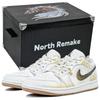 Jordan Air Jordan 1 Abrasion Resistant Low Top Vintage Basketball Shoes Men's White Gold 553558-146(Team96-S-BOX)