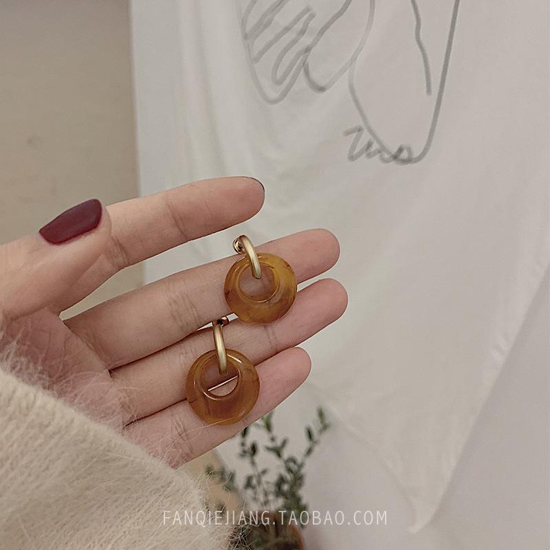 Pendientes de botón de esmalte coreano minimalistas retro en forma de corazón con perlas