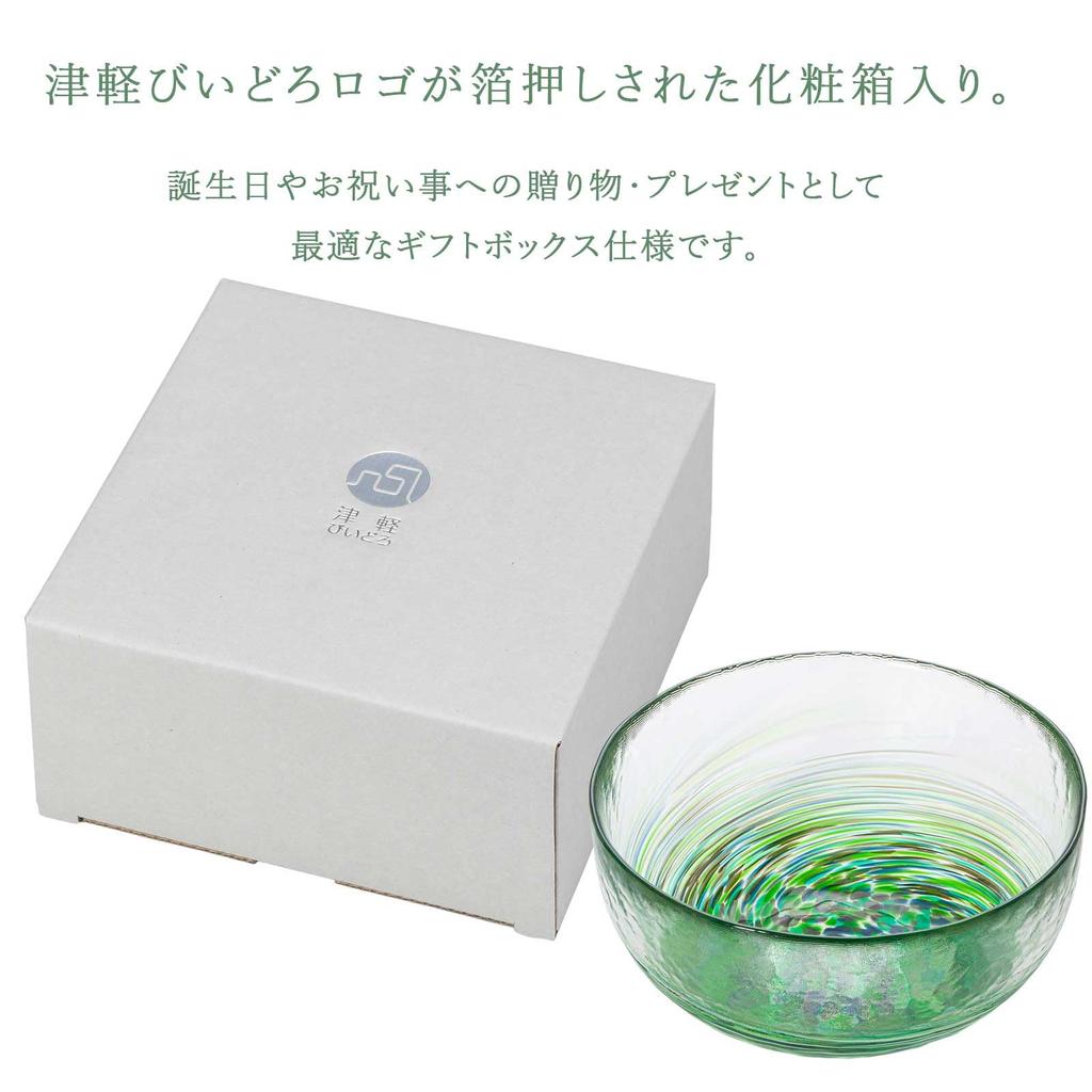 Aderia Glass Six Forest Gift Made in Glass Nature Traditional Handcrafted in a Japanese Nordic Style (ADERIA) [Tsugaru Bowl, Colors, Design, Boxed,