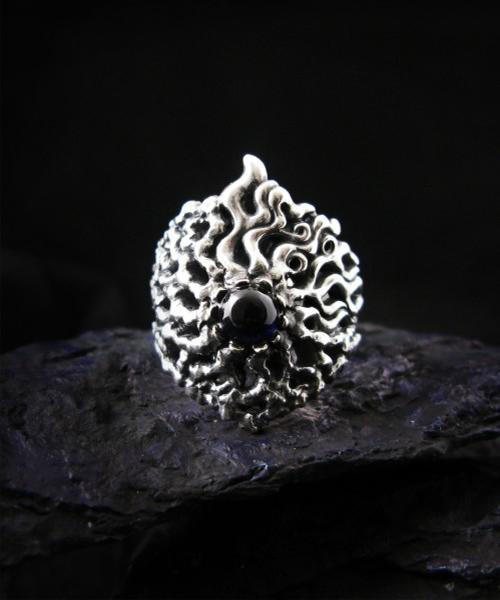 Sterlingworth Forgetfulness Flower Natural Stone Silver Ring