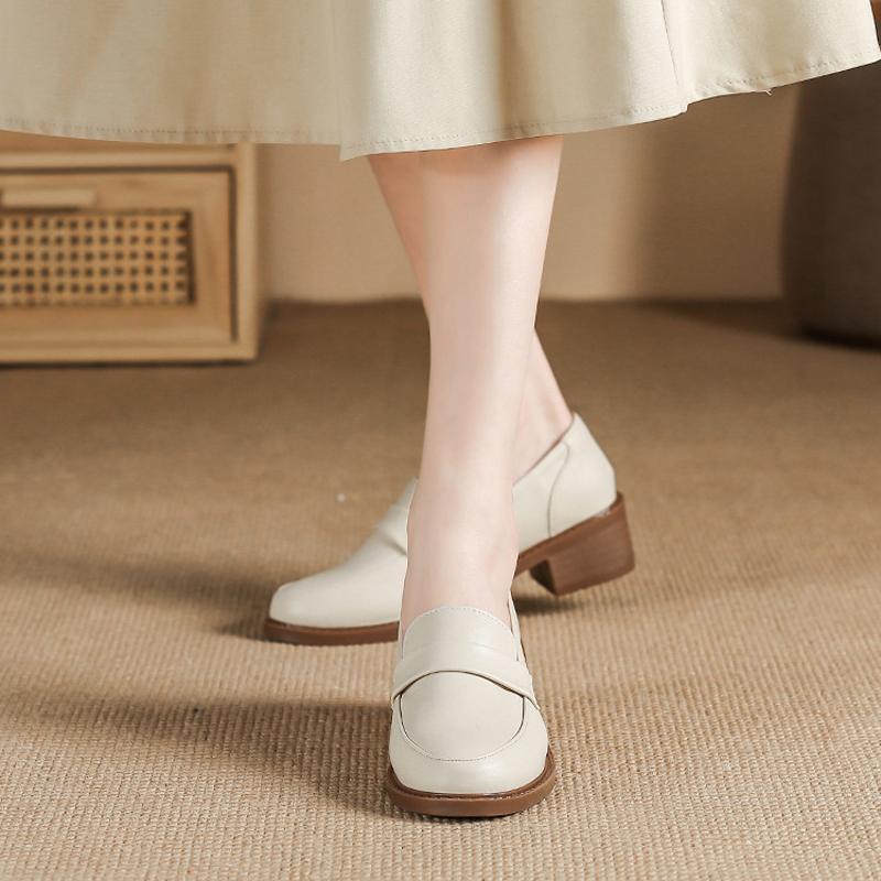British Style Woman Thick Low Heels Oxfords Round Toe Flats Loafers Femmes Sneakers All Match Creepers Ladies Platform Bullock