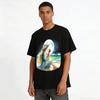 Moonlit Beach Mother Child Warmth Print Casual Top Pure Cotton T-shirt