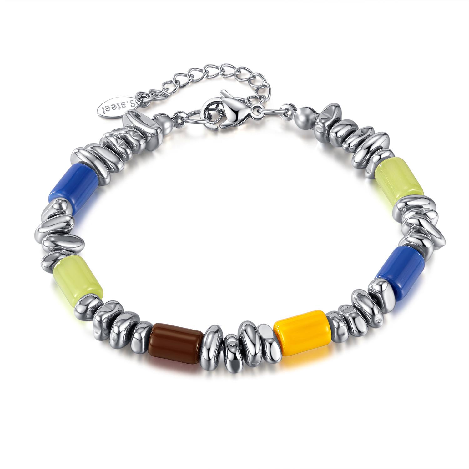 

Элегантный набор украшений из нержавеющей стали с черным гематитом и смолой для женщин