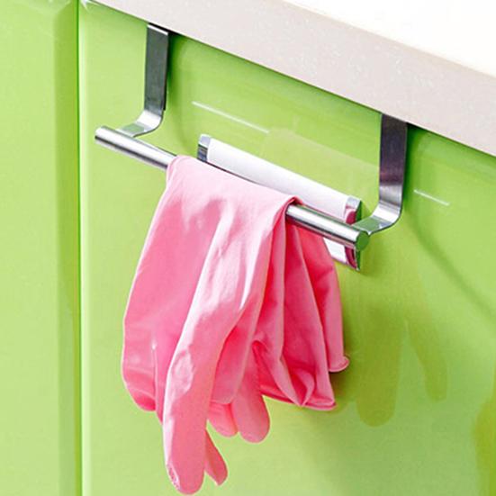 Hanger Punch-free Multifunctional Stainless Steel Towel Over Holder Scarf Hanger for Bathroom