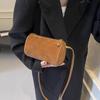 Retro matte suede bag women's new simple casual daily shoulder messenger bag commuter cylinder bag