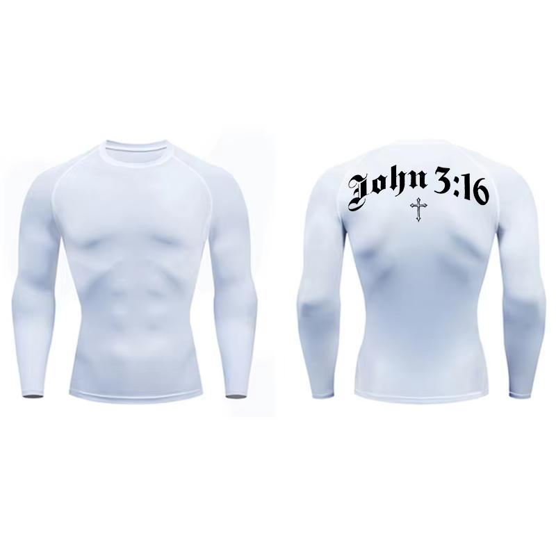 

Men s Christian Bible Cross Print Compression Athletic Shirt-Gym Workout Running Quick Dry Moisture Wicking Baselayer Top RL0649 XXXL