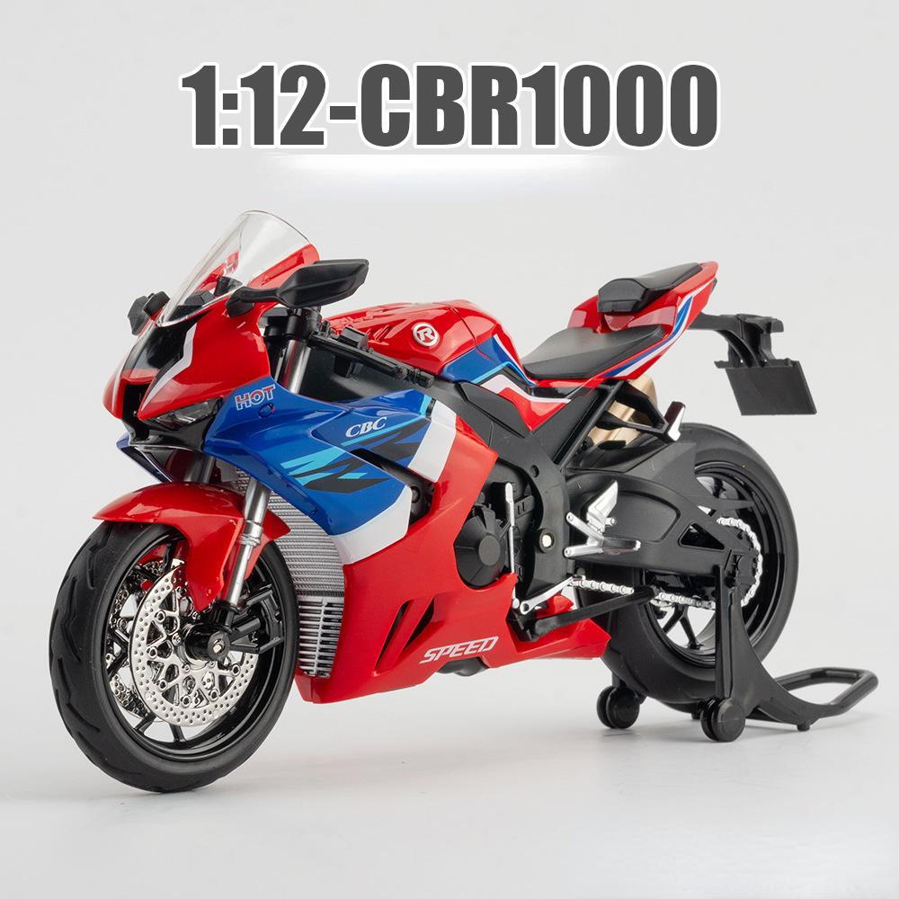 

1/12 Scale Honda CBR1000 Speed Toy Car Model Alloy Diecast Simulation with Sound Light Motorcycle Models Toys Gifts for Children червоний