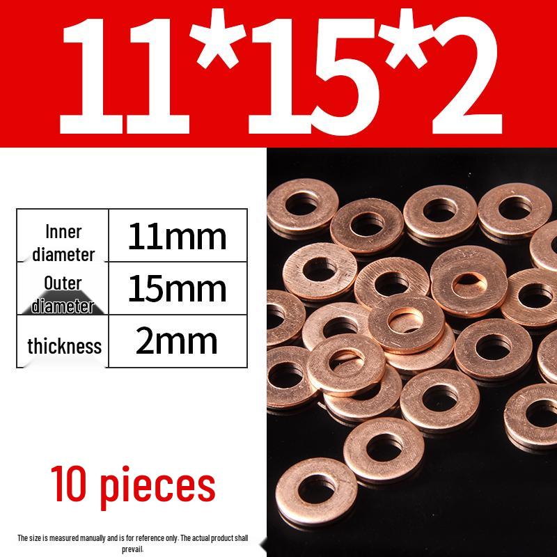 2mm Pure Red Copper Sealing Ring Marine Instrument Flat Washer