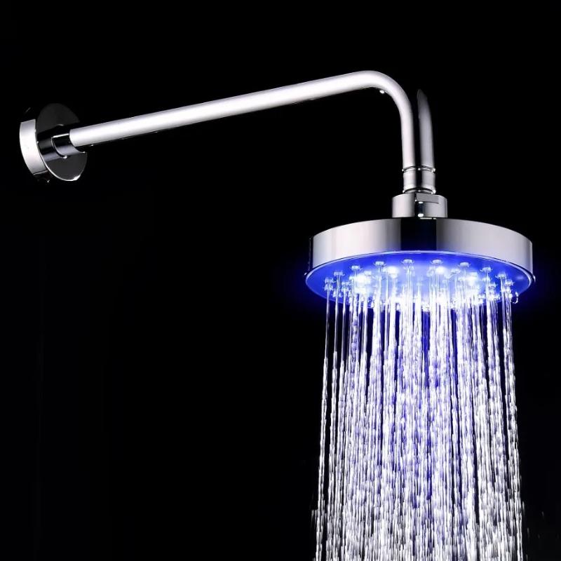 Smart LED Shower Head with Auto Color Changing & Temperature Sensor, High Pressure Rainfall Eco-Friendly Bath Experience, Water