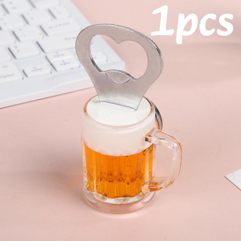 1-5PC Creative Beer Glass Shaped Soda Bottle Opener Magnetic Hanging Bottle Opener Fridge Magnets Funny Gift Home Kitchen Gadget