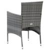 vidaXL Garten-Essstühle 4 Stk. Poly Rattan Grau