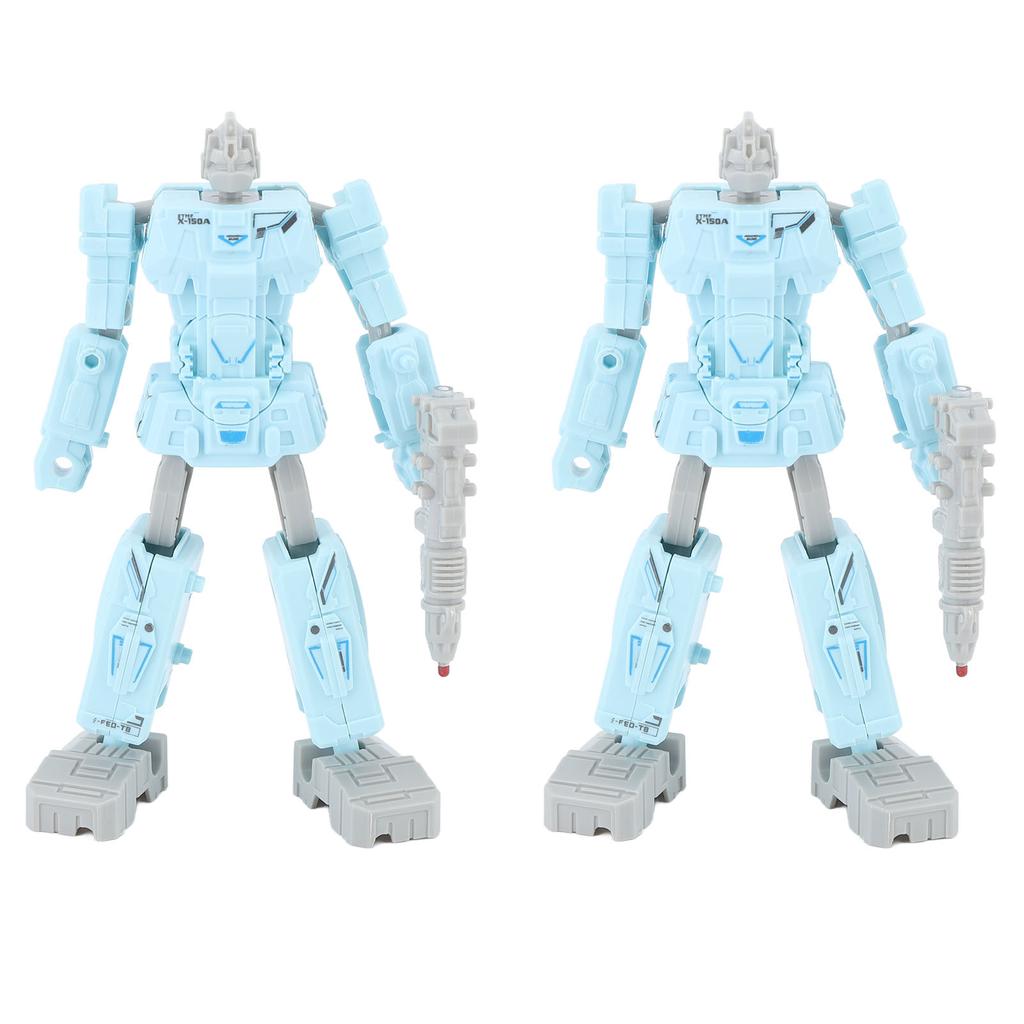 2Pcs Deformation Robot Toy Deformation Robot Pen Disassemble Student Study Stationery Light Blue