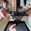 Women Sexy See Through Thong Fine Mesh Panties Open Buttocks G String Underpants Low Waist Adjustable Belt See-Through Lingeri