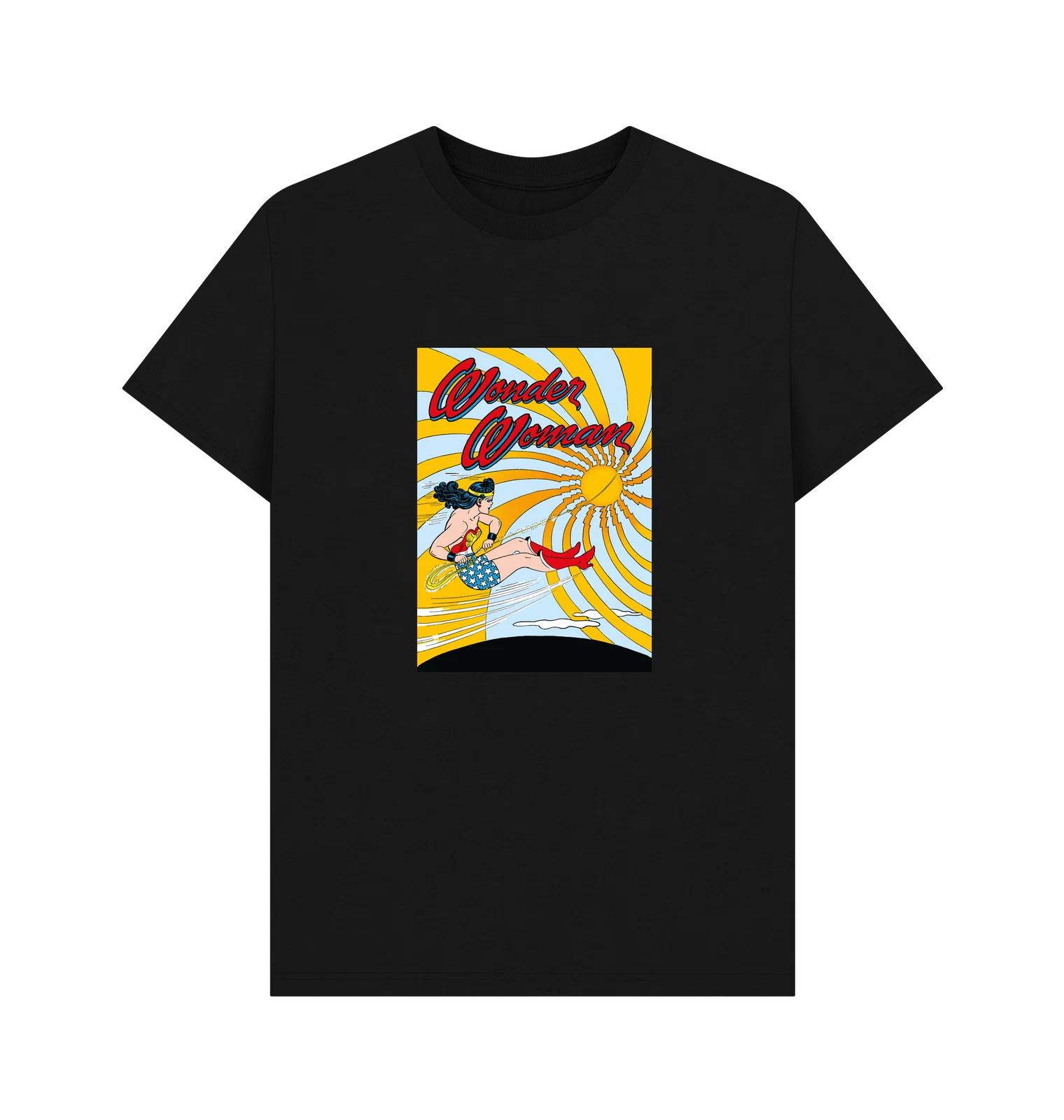PREMIUM OFFICIAL Wonder Woman Wonder Woman Flying Black T-Shirt XL