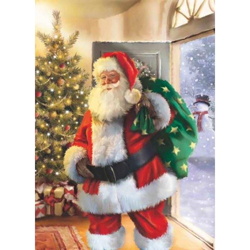 DIY Santa Claus 5D Diamond Painting Full Round Drill Cartoon Diamond Embroidery Cross Stitch Kits Wall Art Gift Home Decor