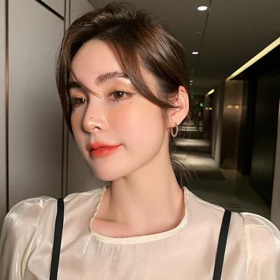 Trendy Gold Small Qquare Beaded Hoop Earrings For Women Korean Fashion Party Christmas Luxury Drop Earrings Jewelry Accessories