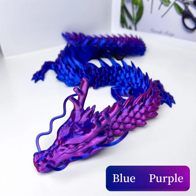 30cm 3D Printed Dragon Toys Flexible Articulated Dragon Model Desktop Craft Ornament Gifts for Kids Office Home Table Decor