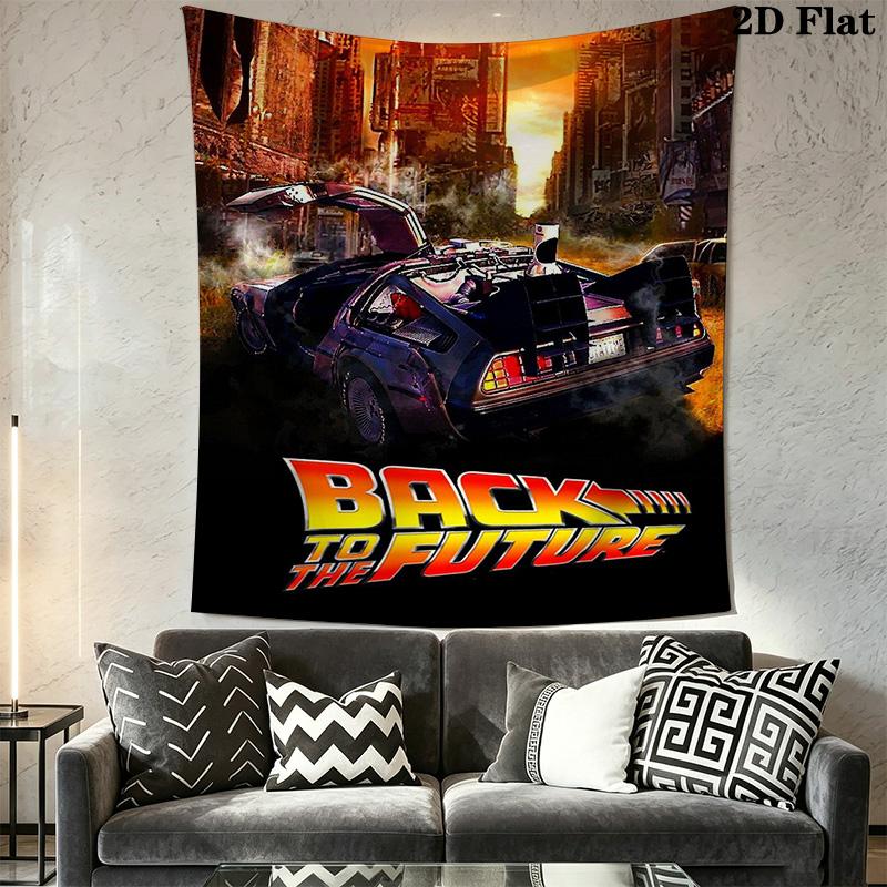 Back to the Future DeLorean Pattern Home Decor Tapestry, Wall Hanging, Decorative RV Wall Cloth.SGT0917329