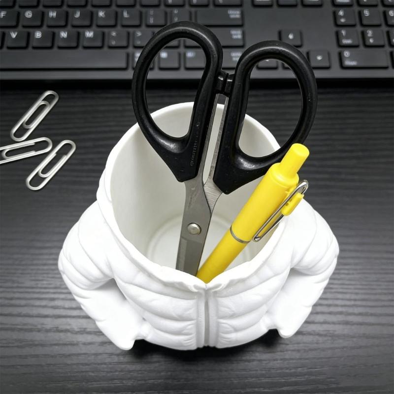 Fun Down Jacket Shape 3D Printed Plastic Pen Storage Holder Materials Box for Reducing Clutter Home Office Decors