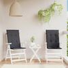 High Back Chair Cushions 2 Pcs. Melange Anthracite 120x50x4 Cm Fabric
