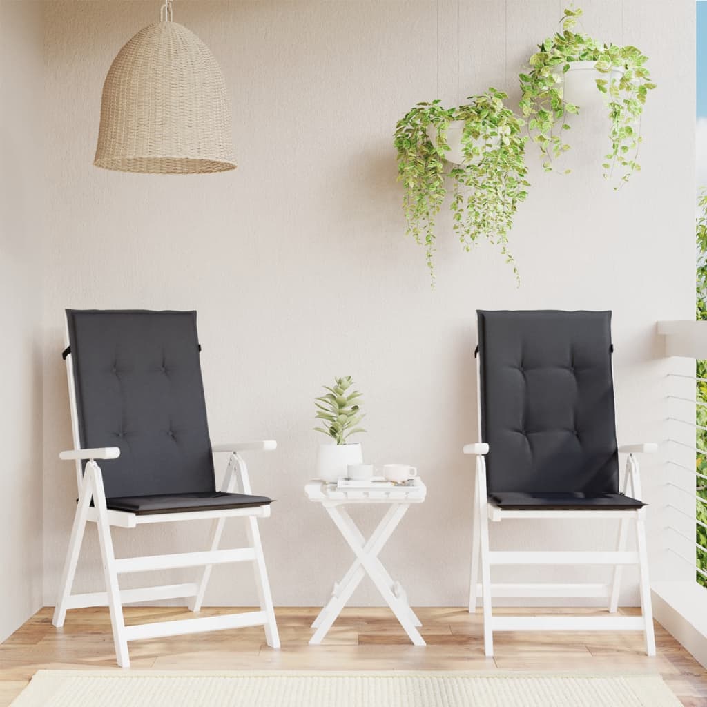 High Back Chair Cushions 2 Pcs. Melange Anthracite 120x50x4 Cm Fabric