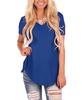 2023 Summer V-Neck Solid Plus Size Loose Short Sleeve Women's T-shirt