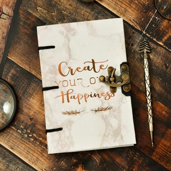 17.78 Cm Motivational Quotes Diary 250Gsm Paper Recycled Cotton Free Handmade Paper Diary with Lock