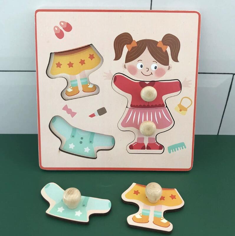 Wooden Body Cognitive Board Boy & Girl Body Organ Puzzles Kids Montessori Educational Toys for Children Toddlers 2 3 4 5 6 Years