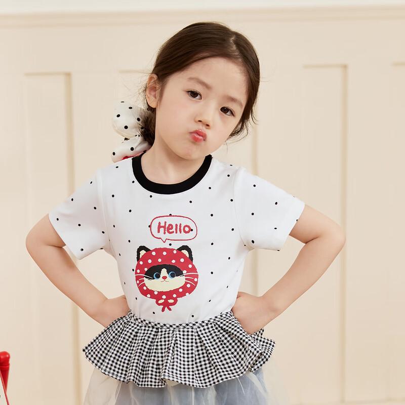 LUSON Little O'Treasure Girls' Irregular Hem Short Sleeve T-Shirt