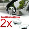 2PCS Car Blind Spot Mirror HD Round Glass Convex Rear View 360° Universal•