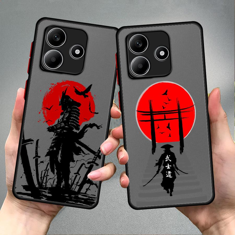Case for Xiaomi Redmi Note 14 13C 9S 13 Pro Plus 10 14C 12 A4 11 Funda Back Phone Cover Japanese Samurai