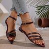 Neue flache Sandalen für Damen in Übergröße, Strandschuhe mit spitzen Zehen