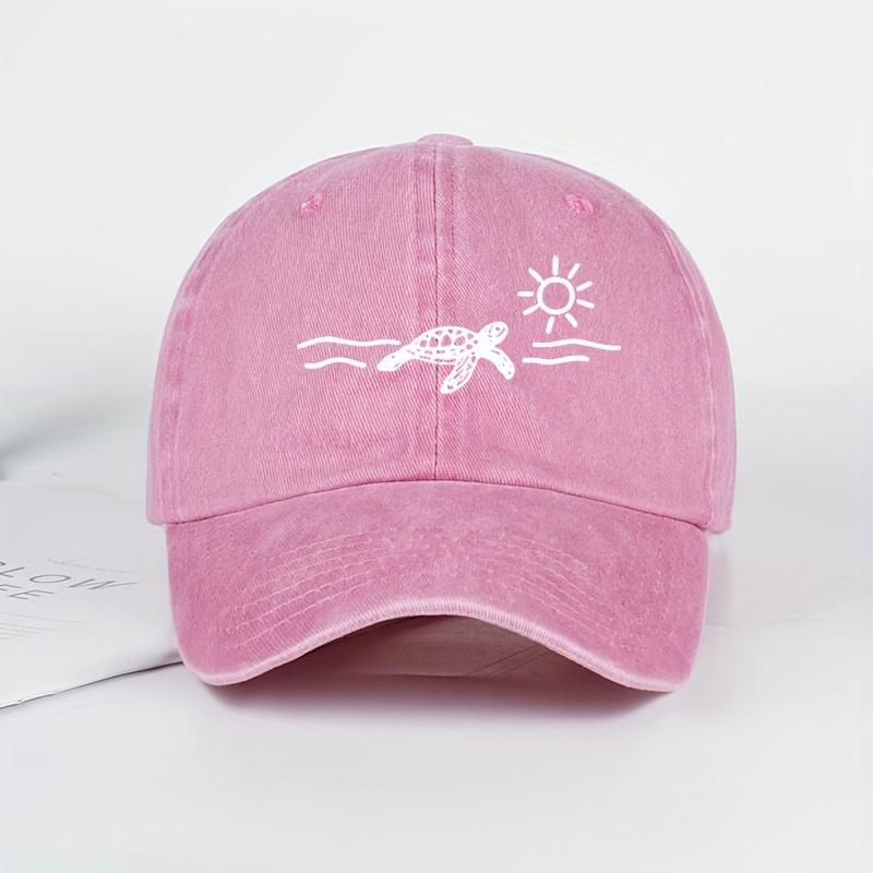 Turtle Sun Pattern Printed Baseball Hat Cute, Simple, Fashionable Duck Tongue Hat Breathable, Sunshade Comfortable