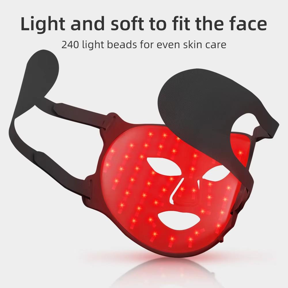 Remote-Controlled Portable LED Face Mask: Red Light Facial Spectrometer for Home Beauty.