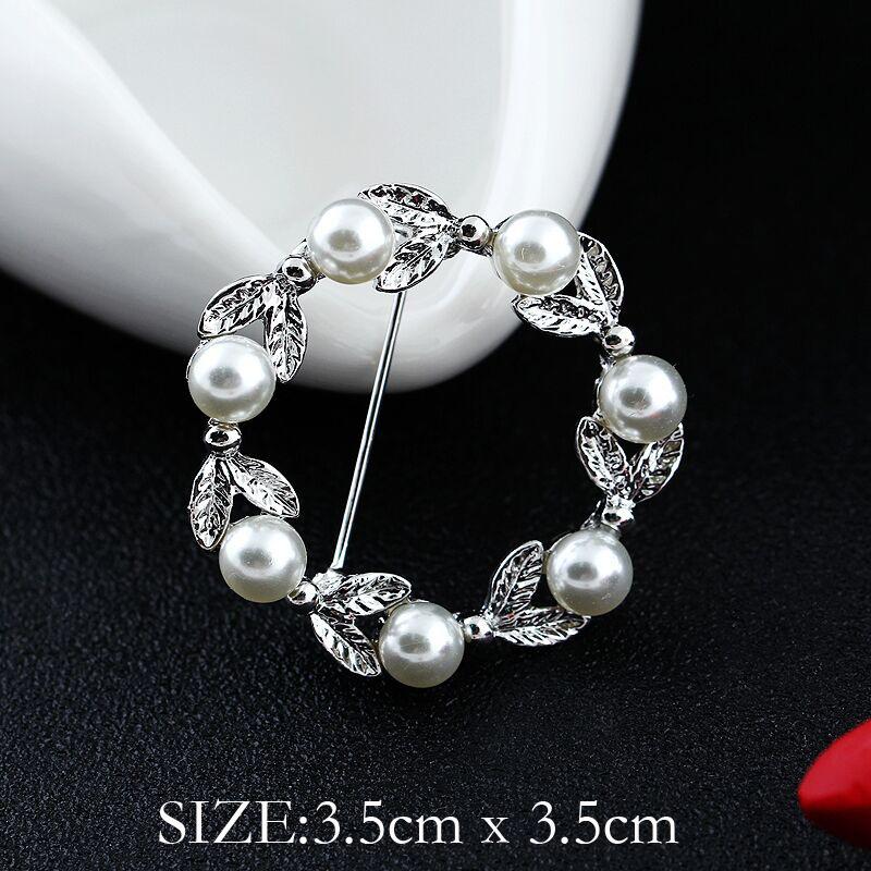 Mode Kristall Strass Persönlichkeit Vielseitig Perlenkranz Kleine Brosche Anstecknadel Damen Seidenschal Schnalle