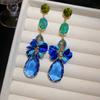 New Arrival Fashion Diamond Encrusted Round Crystal Sequin Water Droplet Pendant Earrings Elegant Earrings Luxury Earrings