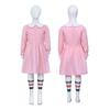 Stranger Things Eleven Cosplay Pink Dress With Polyester Fabric For Kids And Adults