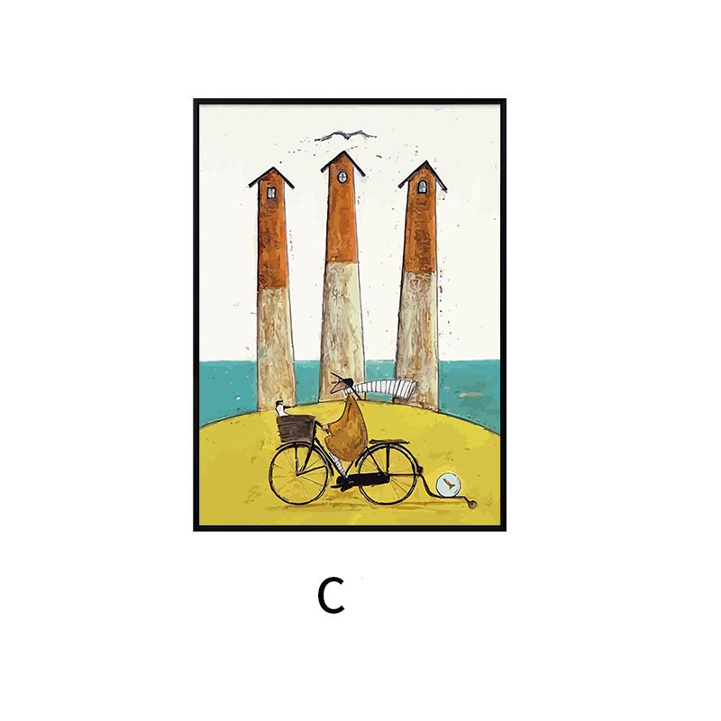 Cute Cartoon Happy Family Lover Painting On Canvas Happiness Love Posters and Prints for Living Room Bedroom Decor Wall Art