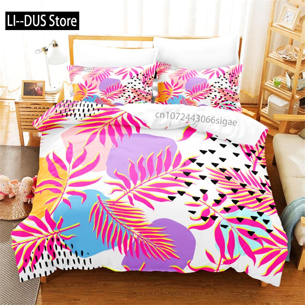 Tropical Plants Bedding Set Duvet Cover Set 3d Bedding Digital Printing Queen Size Bedding Set Fashion Design