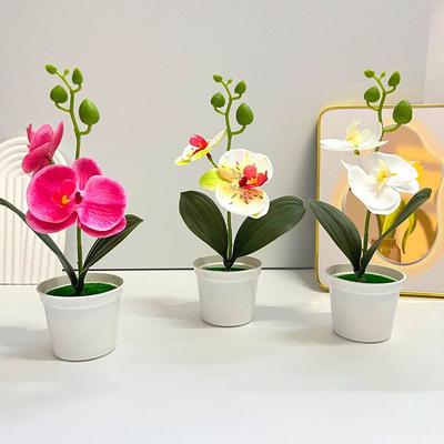 25 cm künstliche Orchidee Bonsai Schmetterlingsorchidee Topfpflanze für drinnen und draußen Büro