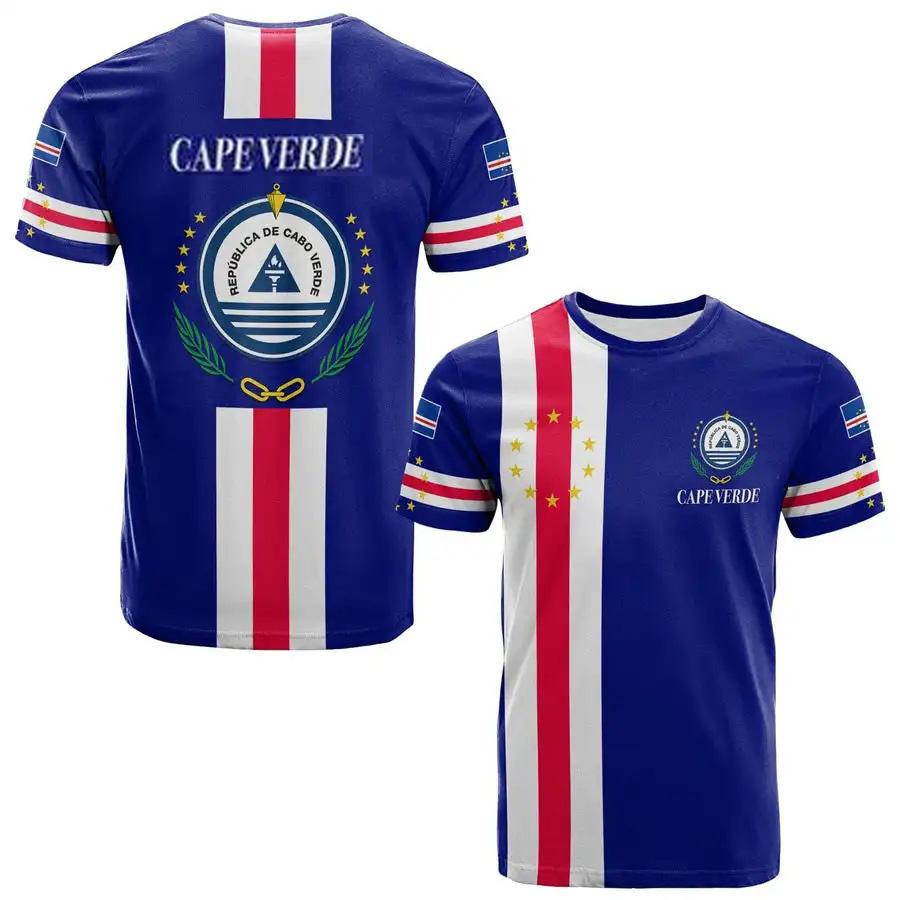 Fashion New Cape Verde Flag Graphic 3D Print T-shirt Cape Verde Emblem Men’s Sports Tops  National Day Gifts Personalized Tee